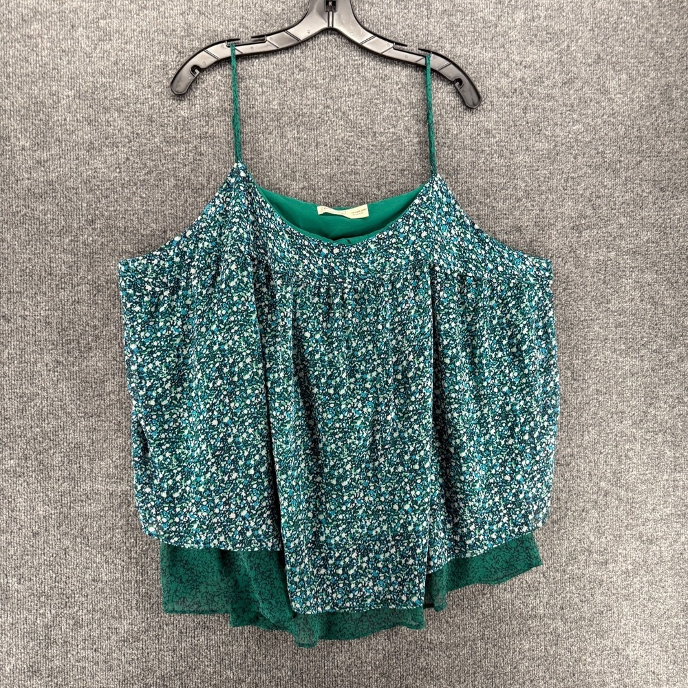Womens Tank Top Plus Size 4X Green Floral Sleeveless Boho Cottage Fairy Festival